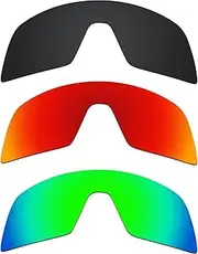 [Alphax] 3 Black & Fire Red & Green Pcs Polarized Replacement Lenses for Oakley Sutro OO9406 Sport Sunglsses