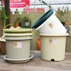 Round Flower Pot Plastic Decorative Pots Garden Flowerpot