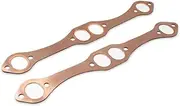 XhWser SBC Oval Port Copper Header Exhaust Gasket Seal Replacement for SB 327 305 350 383, Reusable Exhaust Manifold Gasket Set Compatible with Chevy