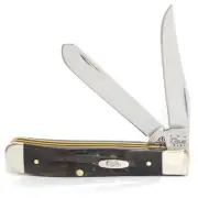 CASE XX KNIVES JIGGED BUFFALO HORN MINI TRAPPER BH207 SS (65016) POCKET KNIFE