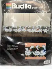 Vintage Bucilla Plastic Canvas 'Gaggle of Geese' 5x34" Tapestry Kit Wall Decor
