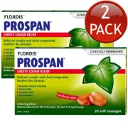 2 x Prospan Chesty Cough Relief Soft Lozenges Non Drowsy Sugar Free 20 Pack