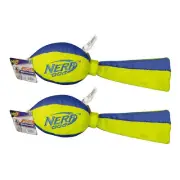 2x Nerf Dog 12" Trackshot Football w/ Tails Flyer Water-Resistant Plush Dog Toy
