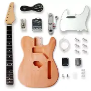 BexGears DIY Electric Guitar Kits okoume Body, white pickguard