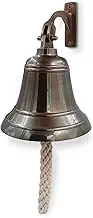 6" Solid Brass Bell Marine Wall Mounted Ship Nautical Bronze Finish Hanging Bell Perfect for Dinner, Indoor, Outdoor, School, Bar, Reception & Church by THDC