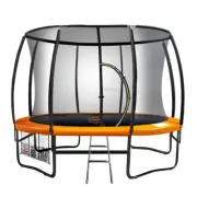 NNEDSZ 10ft Trampoline Free Ladder Spring Mat Net Safety Pad Cover Round - Orang