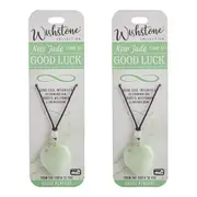 2PK Wishtone Collection New Jade Stone of Goodluck Heart Pendant 3x19cm Green