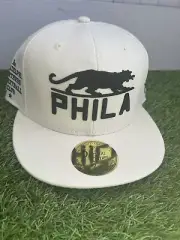 PHILADELPHIA PANTHERS BASKETBALL CLUB BLACK FIVES FITTED HAT SIZE 7 3/8