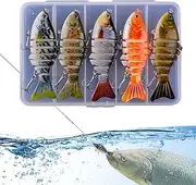 Swim Baits for Bass Fishing | Jointed Fishing Lures - 3.94inch Multi Joint Soft Bait 5X Lifelike for Saltwater Freshwater Trout Lakes Rivers