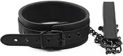 SM Collar Leather Necklace with Chains, Adjustable Choker Sex Collar Erotic Neck Restraint Bondage Collars SM Cosplay Sex Toys for Women Men