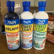 MELAFIX Freshwater Fish Bacterial Infection Remedy 16 Oz + API stress Coat 3 Pac