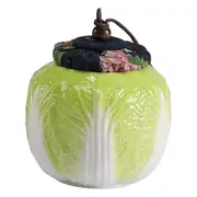 Ceramic Tea Jar Storage Canister Chinese Cabbage with Lid Organizer Storage Jar Tea Tin for Tea Sug