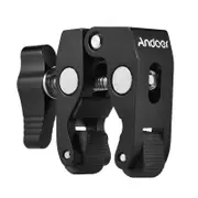 Andoer Crab Pliers Clip Super Clamp with 1/4 inch & 3/8 Inch Screw Hole black