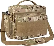 opux Tactical Lunch Box for Men, Camo Mens Insulated Lunch Bag for Adult, Leakproof Soft Lunch Cooler with MOLLE Mesh Side Pockets, Multicam Heavy Duty Lunchbox Pail for Work Women, Large, 18 Cans