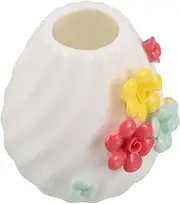 Generic Ceramic Vase with Handpinched Flower Design Decor for Fresh Flowers Durable and Multifunctional Aroma Diffuser Cozy Decoration for Living Office and Entryway