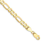 8 Inch 10K 5.5mm Concave Open Figaro Chain