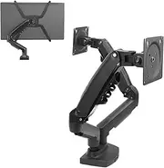 Dual Screen Stand for 17 to 27inch Screen, Lifting Telescopic Rotating Adjustable Monitor Desk Mount with VESA 75/100mm, Single Arm Holds 19.8lbs