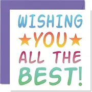 Leaving Cards for Colleagues Women Men - Wishing You All The Best - Sorry Your Leaving Good Luck In Your New Job Card, 145mm x 145mm Greeting Cards, Funny Leaving Gifts Congratulations Card