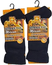 [ShopMCR] Men’s Diabetic Merino Lambs Wool Socks Cotton Rich Extra Warm 2.4 TOG Wool Blend Thermal Socks Moisture Wicking, Breathable, Hiking, Walking, Outdoor Winter Boot Socks