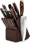 Knife Set 15 Pieces Kitchen Knife Set with Wooden Block High Carbon