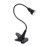LD2015-BLK Basic 1W LED Gooseneck Flexible Clip Light Desk Lamp, Black