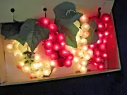 100-LIGHT SET DELUXE 4-CLUSTER RED GREEN GRAPE Indoor/Outdoor Plug-In NEW UL0139