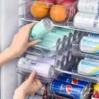 Rolling 2-Tier Beverage Can Organizer Fridge Storage Rack for Home/Office Use