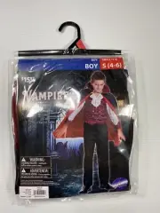 Seasons Boys SzSmall 4-6 Vampire Halloween Costume Cape/Shirt/Pants 3 Piece Set