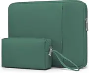 HYZUO 13.3-14 Inch Laptop Sleeve Bag Set Compatible with MacBook Pro 14 M3/M2/M1 Pro/Max A2992 A2918 A2779 A2442 2024-2021, MacBook Air 13, 13.8/13.5 Surface Laptop 7-3, Case with Pouch, Jungle Green