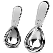 Set Of 2 Stainless Steel 430 Coffee Scoop Measuring Spoon Short Handle For Milk