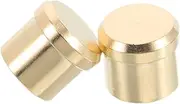Tofficu 2pcs Audio Interface Protection Covers EMI Shields Dust Seal Caps Interference Stoppers Female Audio Covers Amplifier Parts Metal Golden
