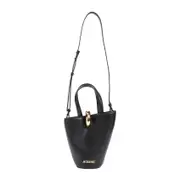 [Jacquemus] Jacquemus-Black Leather Le Petit Bambola Handbag-Donna OS OS
