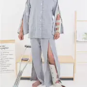 Sticky Patient Suit Hook Loop Long Sleeve for Bedridden Elderly Fractures Unisex