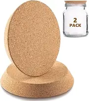 Kathfly 2 Pcs Cork Canning Jar Lids Wood Tapered Plugs Glass Jar Wine Bottle Lids Canning Wide Cork Stoppers Bung Stopper for Home Bar Kitchen Accessories (Large)