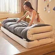 Portable Japanese Mattress, Thick Upgraded Quilted Mattress Cotton Filled Futon Mattress, Foldable Mattress for Student Dormitory Guest Bed Sofa Sleeper Mattress