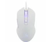 The G-Lab - Kult Helium - USB Wired White Gamer Mouse - Optical Sensor 800 to 6400 DPI, 7-Color Backlight, 6 Buttons - Ultra Responsive White Gaming Mouse