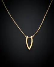 14K Italian Gold V Pendant Necklace
