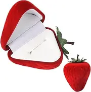 [YALLNASL] Strawberry Ring Box Red Velvet Ring Gift Box for Husband Wife Wedding Ring Box Red Engagement Ring Boxes for Proposal Ring Box Wedding Valentine's Day Gifts for Boyfriend Girlfriend
