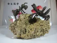 在飛比找Yahoo!奇摩拍賣優惠-[蕃薯糖}# (早期精緻銅雕小型 螞蟻戲螃蟹付小珊瑚)＊‧招