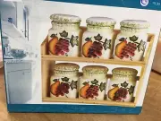 Dolomite 7 Pc Spice Canister Set with Shelf by RTH