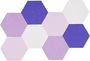 Afumazi 8Pcs Hexagon Felt Cork Board Tiles Self Adhesive Bulletin Board, Pin Board for Wall Decor Memos Photos Display (Set F)