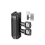 Universal Side Handle Grip with Wireless Remote for Smartphone Cage Rig 2 Mount Adapters 1/4 Screws