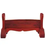 Redwood Samurai Sword Holder Stand Katana Tanto Display Rack Crane Carved 1 Tier