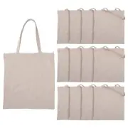 Fun Express 18" x 20" Bulk 12 Pieces Large Plain Canvas Zipper Tote Bags
