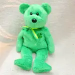 ‼️絕版‼️現貨 2002年 TY BEANIE BABY 聖派翠克節四葉草綠泰迪熊 顆粒絨毛娃娃 居家擺飾 填充玩具