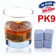 9x Whisky Rocks Cooler Wine Stone Reusebale Whiskey Drink Scotch Ice Cube Party