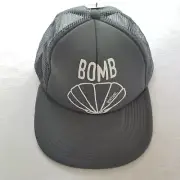 Rip Curl Surf Bomb Shell Ball Cap Trucker Style SnapBack Hat Gray Mesh Back NEW