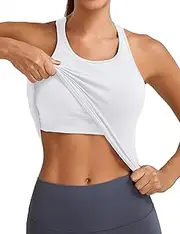 [MathCat] Workout Tank Tops for Women Seamless Racerback Shirts with Built in Bra Gym Running Athletic Yoga Tops