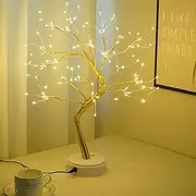 Bonsai Tree Light for Room Decor, Aesthetic Lamps for Living Room, Cute Night Light for House Decorations, Good Ideas for Gifts, Weddings, Festivals, Christmas... (Warm White, Gold Trunk, 108 LED)