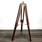 Vintage Brown Finish Wooden Tripod Floor Lamp | Home Décor Lighting Stand for Li